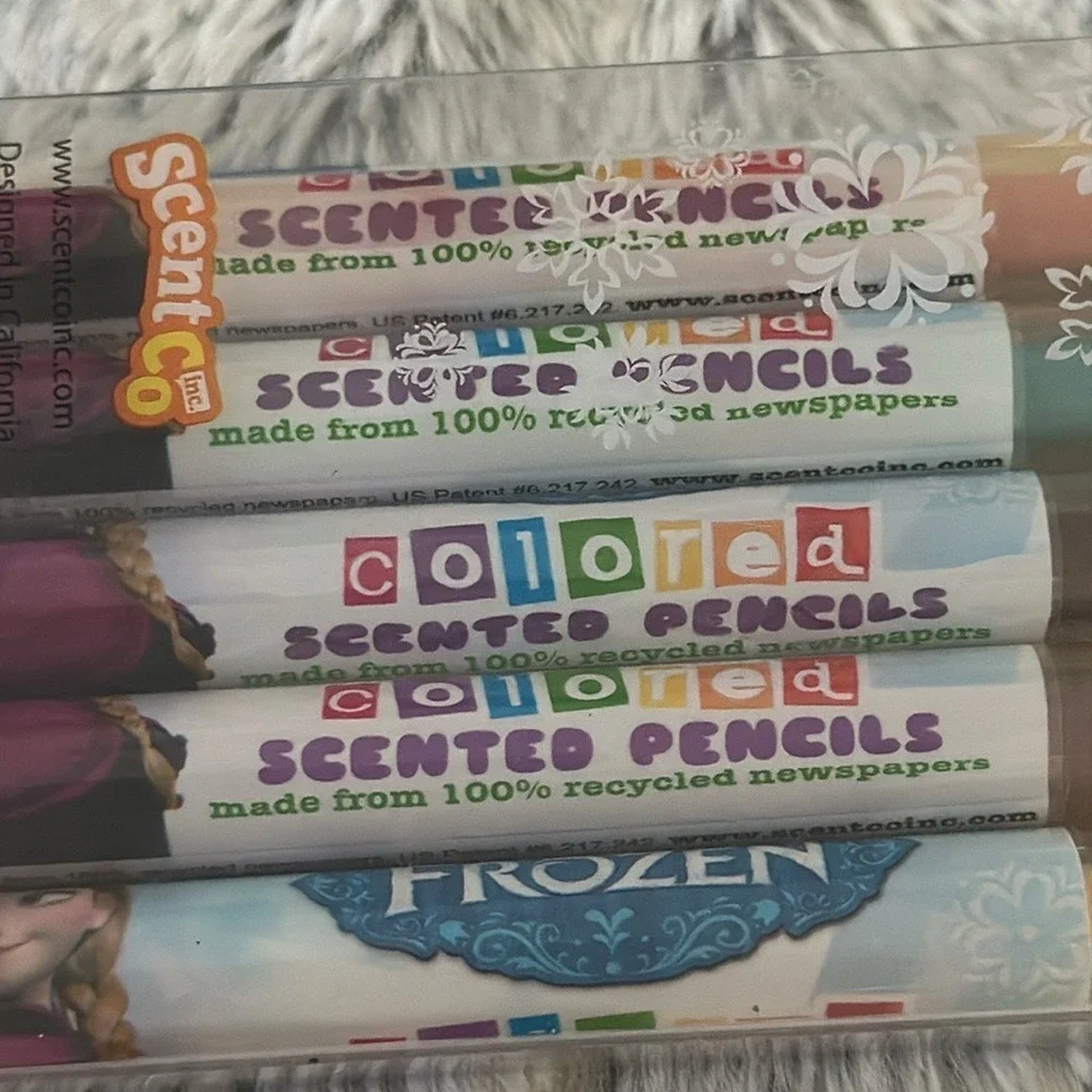 Disney Frozen Scented Colored Pencils Scentco Smencils 5 Pack Recycled Newspaper